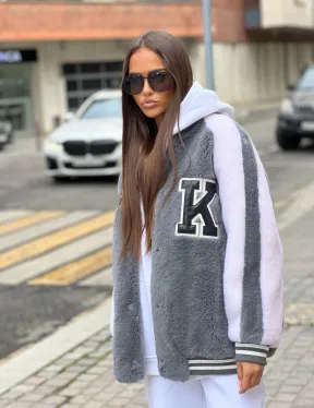 Короткая шубка - бомбер из шерсти