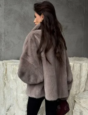 Короткая женская норковая шуба