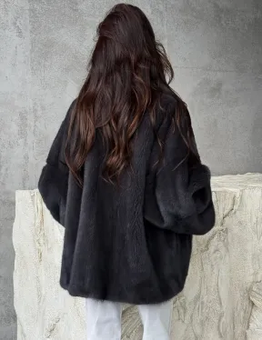 Серый норковый полушубок - автоледи