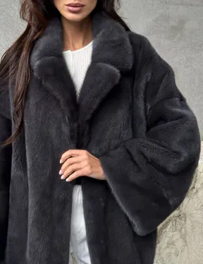 Серый норковый полушубок - автоледи