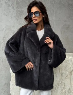 Серый норковый полушубок - автоледи