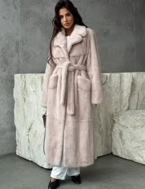 Светлая классическая норковая шуба