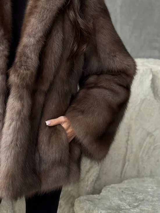 Шуба из меха куницы PREMIUM