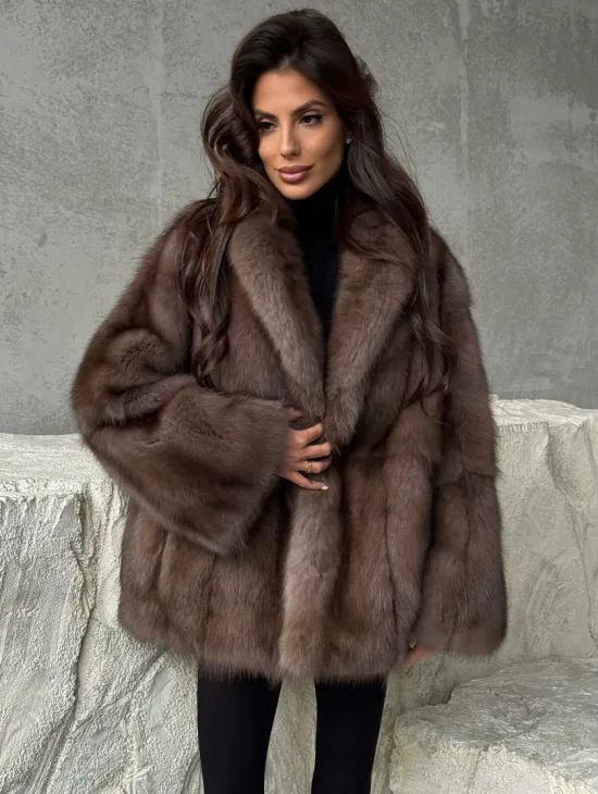 Шуба из меха куницы PREMIUM
