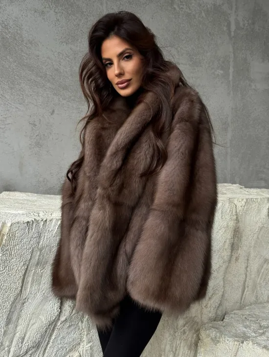 Шуба из меха куницы PREMIUM