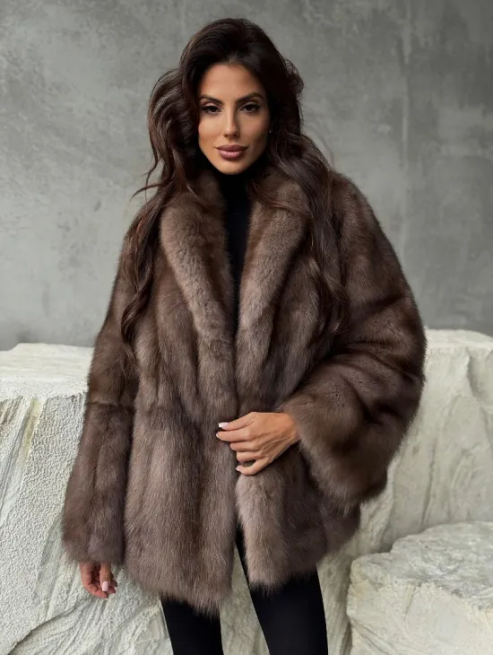 Шуба из меха куницы PREMIUM