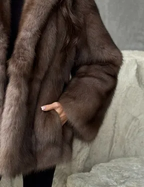 Шуба из меха куницы PREMIUM