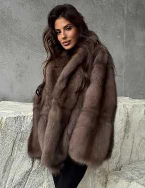 Шуба из меха куницы PREMIUM