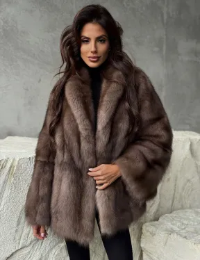 Шуба из меха куницы PREMIUM