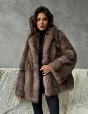 Шуба из меха куницы PREMIUM