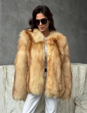 Шуба из натурального лисьего меха