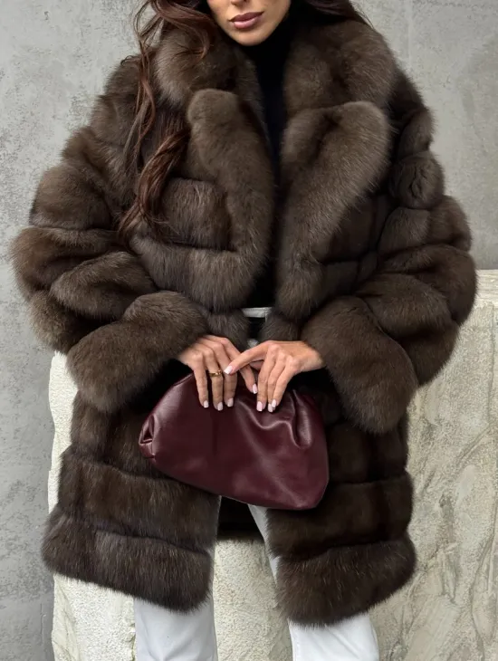 Женская шуба из соболя