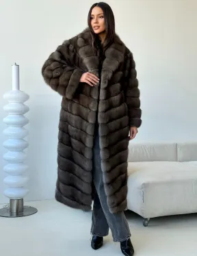 Длинная шуба из соболя