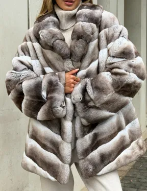 Шуба из меха шиншиллового кролика PREMIUM COLLECTION