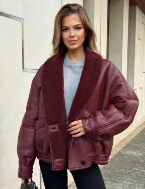 Дубленка женская зимняя - воротник шаль