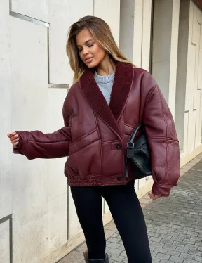 Дубленка женская зимняя - воротник шаль