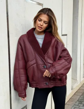 Дубленка женская зимняя - воротник шаль