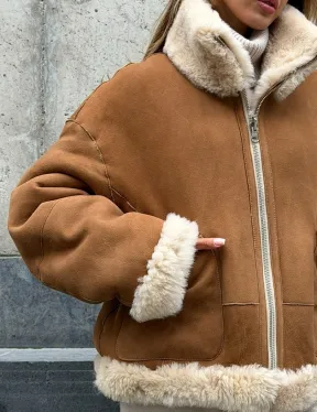 Двухсторонняя короткая дубленка из овчины