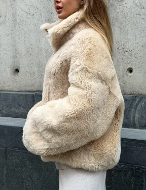 Двухсторонняя короткая дубленка из овчины