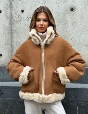 Двухсторонняя короткая дубленка из овчины