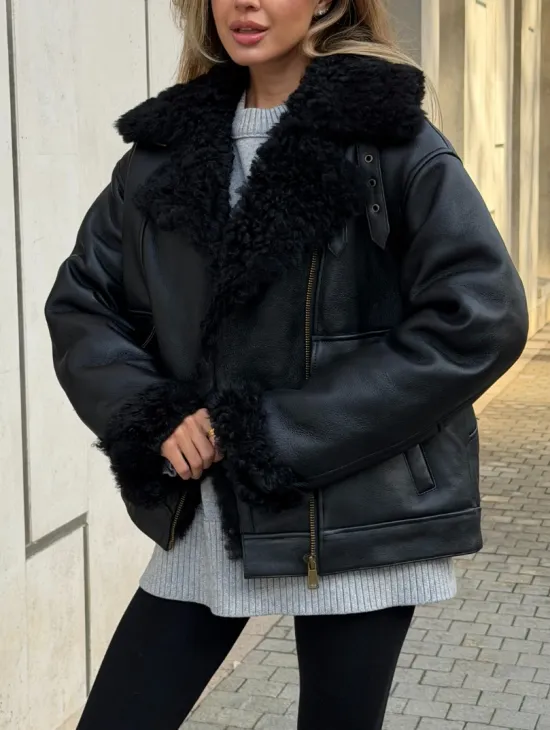 Дубленка авиатор зимняя