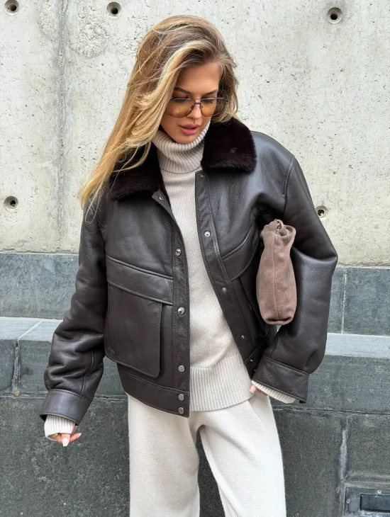 Куртка - дубленка женская