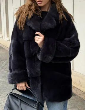 Норковый полушубок - английский воротник