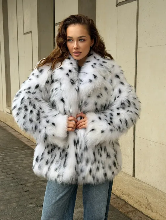 Шуба под рысь белая