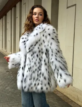 Шуба под рысь белая