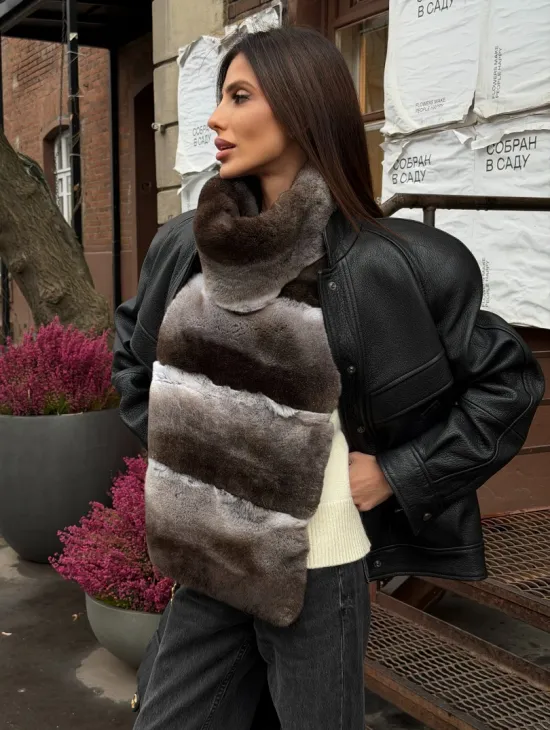 Манишка из кролика рекс под шиншиллу