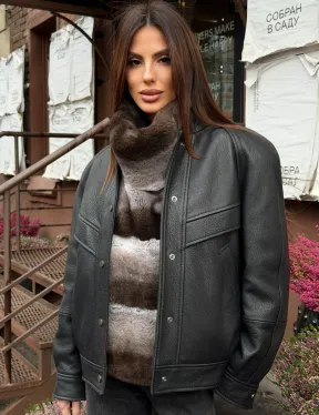 Манишка из кролика рекс под шиншиллу