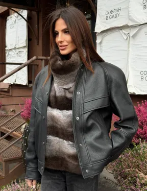 Манишка из кролика рекс под шиншиллу