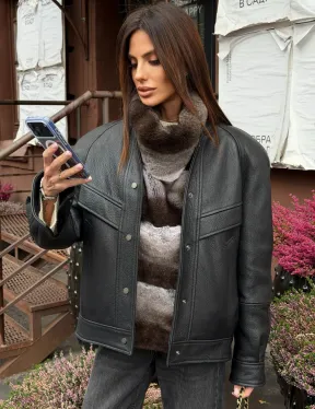 Манишка из кролика рекс под шиншиллу