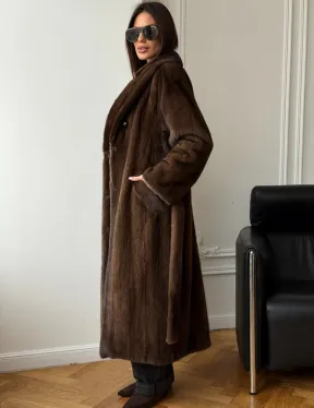 Норковое пальто - воротник шаль