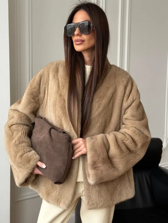 Норковый жакет (бежевый)