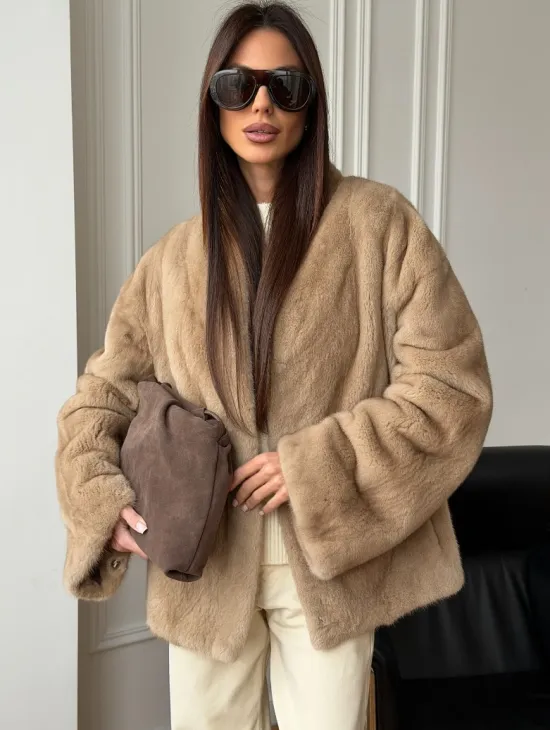 Норковый жакет (бежевый)