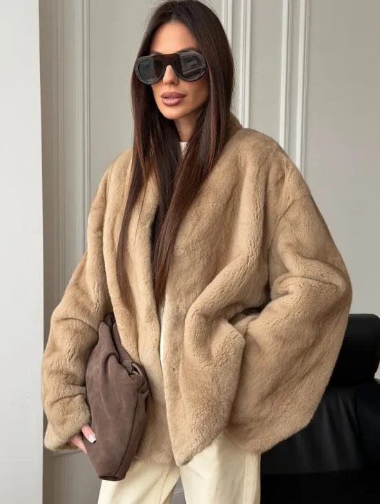 Норковый жакет (бежевый)