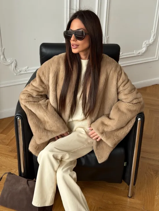 Норковый жакет (бежевый)