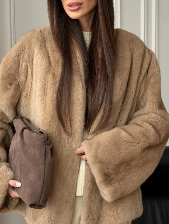Норковый жакет (бежевый)