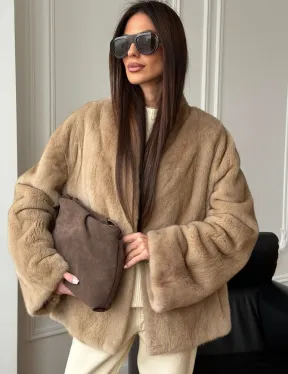 Норковый жакет (бежевый)