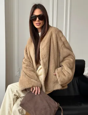 Норковый жакет (бежевый)