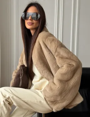 Норковый жакет (бежевый)