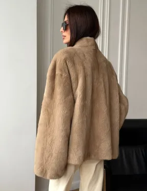 Норковый жакет (бежевый)