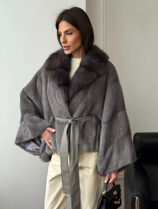 Короткий норковый полушубок - летучка