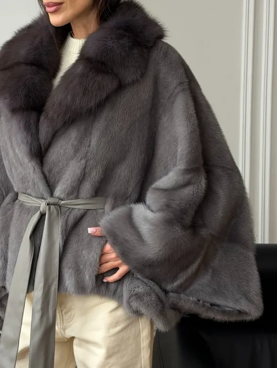 Короткий норковый полушубок - летучка