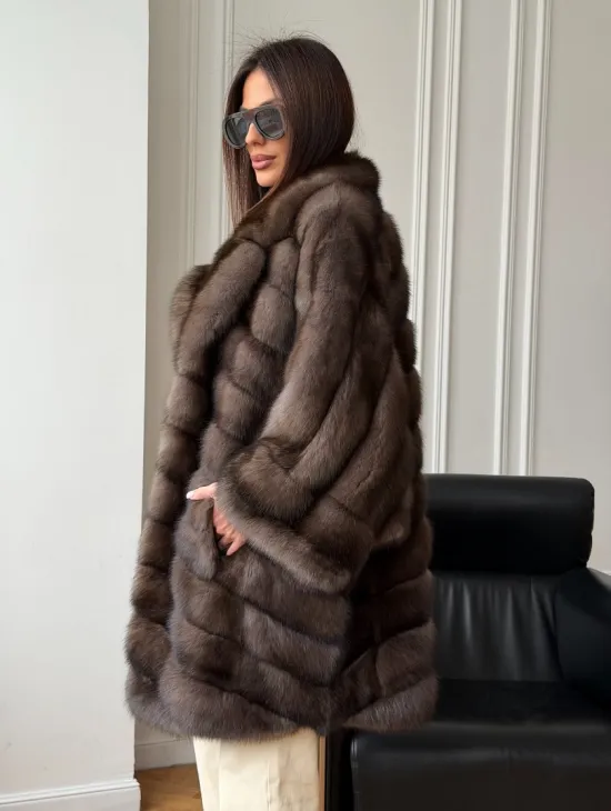 Шуба из баргузинского соболя - оверсайз