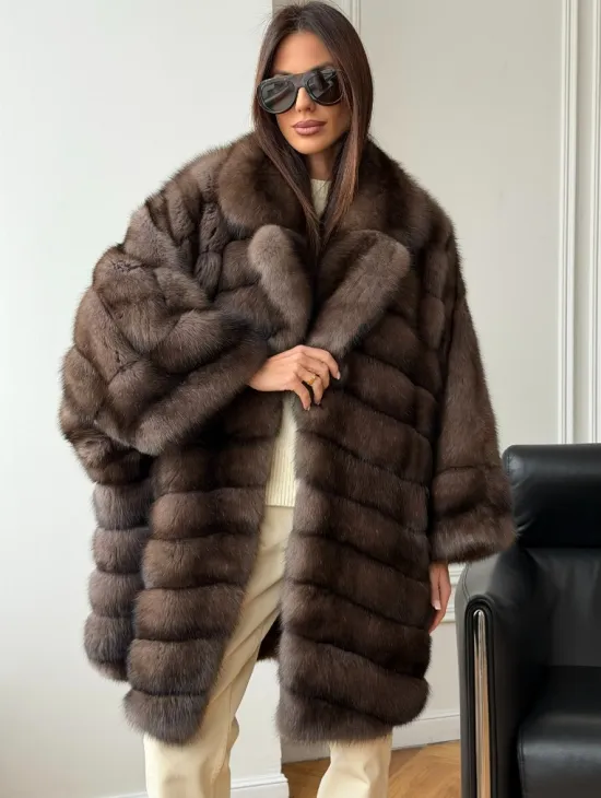 Шуба из баргузинского соболя - оверсайз