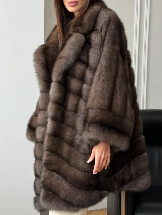 Шуба из баргузинского соболя - оверсайз