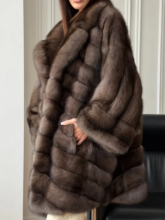 Шуба из баргузинского соболя - оверсайз
