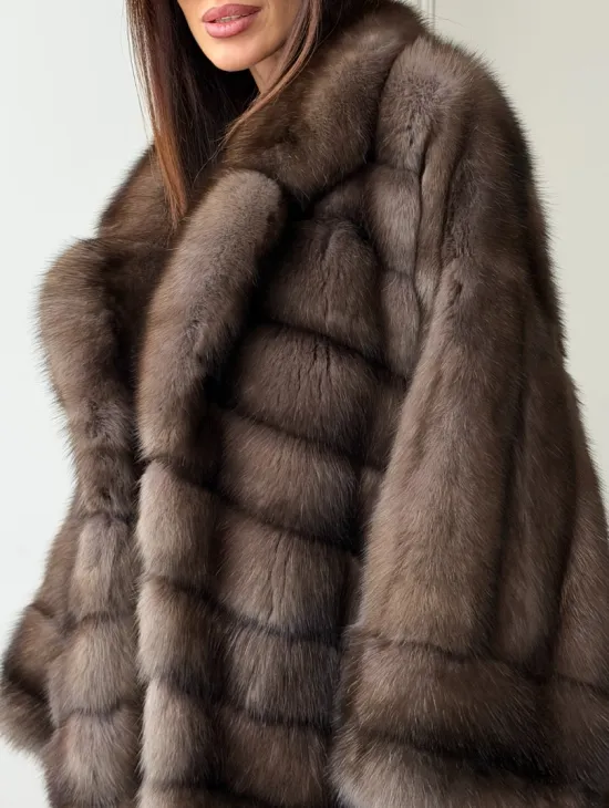 Шуба из баргузинского соболя - оверсайз